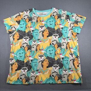 Cakeworthy Shirt Womens 4XL Multicolor Disney Pocahontas Meeko AOP Graphic Tee